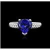 Image 2 : 2.82ct Tanzanite and Diamond Ring - 14KT White Gold