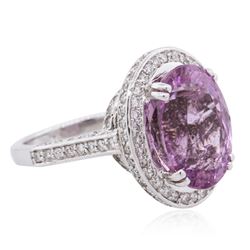 14KT White Gold 8.52ct Pink Tourmaline and Diamond Ring