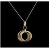 Image 1 : 0.28ctw Diamond Pendant With Chain - 14KT Rose Gold