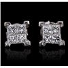 Image 1 : 14KT White Gold 1.33ctw Diamond Earrings