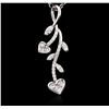 Image 1 : 18KT White Gold 0.68ctw Diamond Pendant With Chain