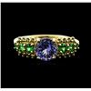 Image 1 : 14KT Yellow Gold 1.37ct Tanzanite and Garnet Ring