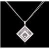 Image 1 : 1.25ctw Diamond Pendant With Chain - 18KT White Gold