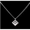 Image 2 : 1.25ctw Diamond Pendant With Chain - 18KT White Gold