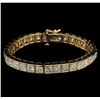 Image 1 : 25.40ctw Diamond Tennis Bracelet - 14KT Yellow Gold