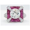Image 3 : 1.75ctw Diamond and Ruby Ring - 18KT White Gold