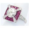 Image 5 : 1.75ctw Diamond and Ruby Ring - 18KT White Gold