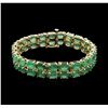 Image 1 : 14KT Yellow Gold 28.52ctw Emerald Bracelet