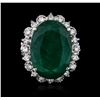 Image 2 : 14KT White Gold 13.35ct Emerald and Diamond Ring