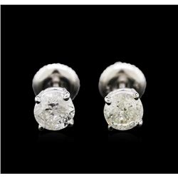 1.29ctw Diamond Stud Earrings - 14KT White Gold