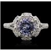 Image 1 : 14KT White Gold 1.31ct Tanzanite and Diamond Ring