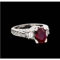 1.07ct Ruby and Diamond Ring - 18KT White Gold