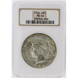 1922 NGC MS64 Peace Silver Dollar