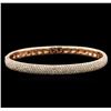 Image 1 : 4.21ctw Diamond Bangle Bracelet - 14KT Rose Gold