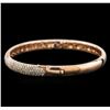 Image 2 : 4.21ctw Diamond Bangle Bracelet - 14KT Rose Gold