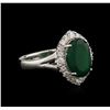Image 1 : 3.30ct Emerald and Diamond Ring - 18KT White Gold