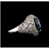Image 3 : Platinum GIA Certified 7.92ct Sapphire and Diamond Ring