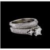 Image 2 : 1.31ctw Diamond Wedding Ring Set - 14KT White Gold