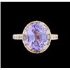 Image 2 : 4.04ct Tanzanite and Diamond Ring - 14KT Rose Gold