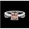 Image 2 : 14KT White Gold 2.03ct Morganite and Diamond Ring