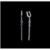 Image 2 : 1.14ctw Blue Sapphire and Diamond Earrings - 14KT White Gold
