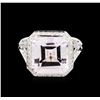 Image 2 : 9.61ct Kunzite and Diamond Ring - 18KT White Gold