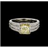 Image 2 : 1.44ctw Light Yellow Diamond Ring - 14KT Two-Tone Gold