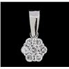 Image 1 : 14KT White Gold 0.20ctw Diamond Pendant