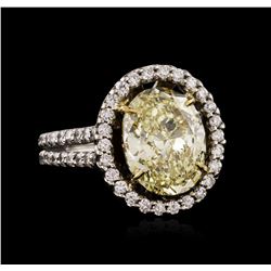 14KT White Gold 4.74ctw Fancy Yellow Diamond Ring