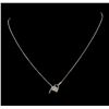 Image 2 : 0.16ctw Diamond Lock and Key Pendant With Chain - 14KT White Gold