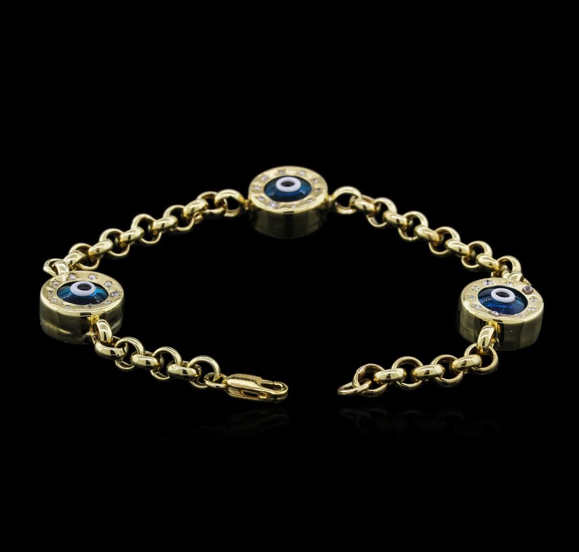 Mens evil eye bracelet gold Clearance
