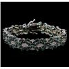 Image 1 : 16.93ctw Alexandrite and Diamond Bracelet - 14KT White Gold