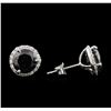 Image 2 : 3.64ctw Fancy Black Diamond Earrings - 14KT White Gold