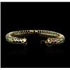 Image 3 : 14KT Yellow Gold 12.60ctw Multi Gemstone Bangle Bracelet