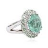 Image 1 : 18KT White Gold 13.45ctw Tourmaline and Diamond Ring