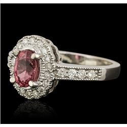 14KT White Gold 1.53ct Pink Sapphire and Diamond Ring