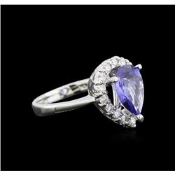 2.33ct Tanzanite and Diamond Ring - 14KT White Gold