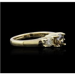 14KT Yellow Gold 0.98ctw Brown Diamond Ring