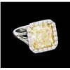 Image 1 : EGL USA Cert 6.95ctw Fancy Yellow Diamond Ring - Platinum