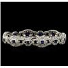 Image 2 : 3.95ctw Blue Sapphire and Diamond Bracelet - 18KT White Gold