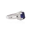 Image 1 : 14KT White Gold GIA Certified 3.06ct Sapphire and Diamond Ring