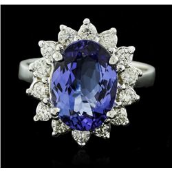 14KT White Gold 3.00ct Tanzanite and Diamond Ring