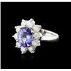 Image 1 : 14KT White Gold 2.80ct Tanzanite and Diamond Ring
