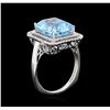Image 3 : 7.31ct Topaz and Diamond Ring - 14KT White Gold