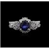 Image 2 : 18KT White Gold 0.73ct Sapphire and Diamond Ring