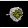 Image 1 : 9.94ct Tourmaline and Diamond Ring - 14KT White Gold