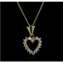 14KT Yellow Gold 0.25ctw Diamond Heart Pendant With Chain