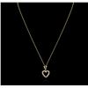 Image 2 : 14KT Yellow Gold 0.25ctw Diamond Heart Pendant With Chain