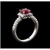 Image 4 : 1.51ct Ruby and Diamond Ring - 18KT White Gold