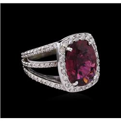 5.47ct Tourmaline and Diamond Ring - 18KT White Gold